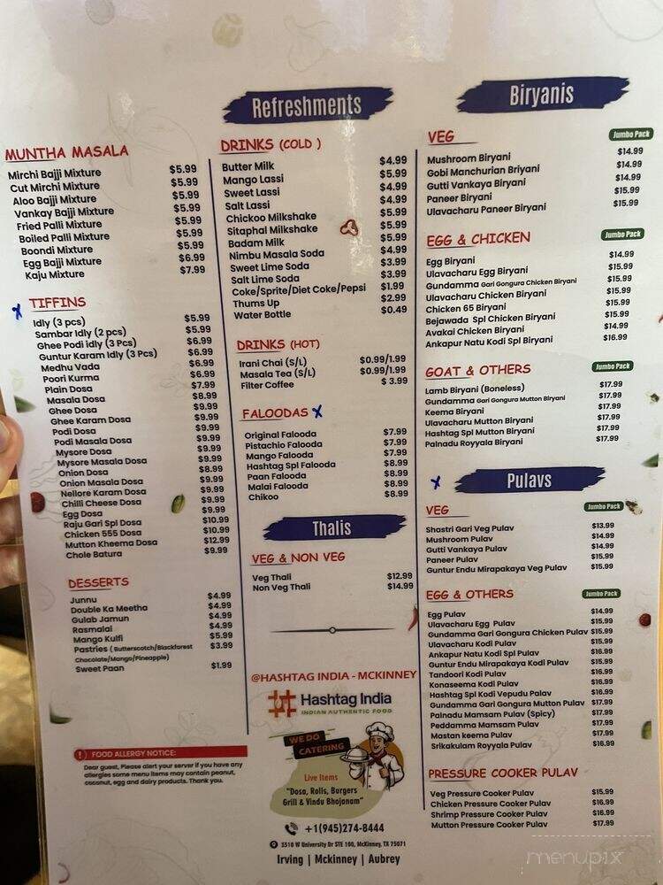 Hashtag India - McKinney, TX menu_pic