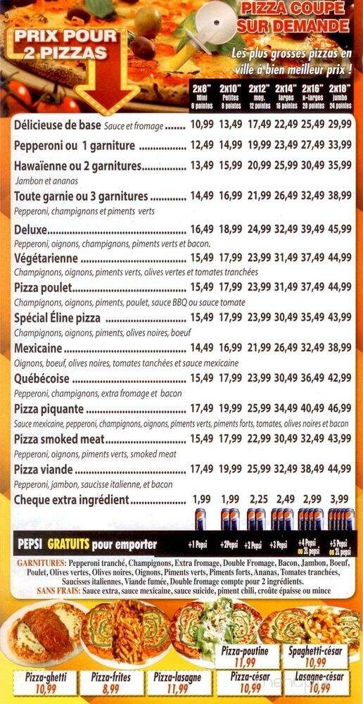 Pizza Eline - Saint-Georges, QC menu_pic