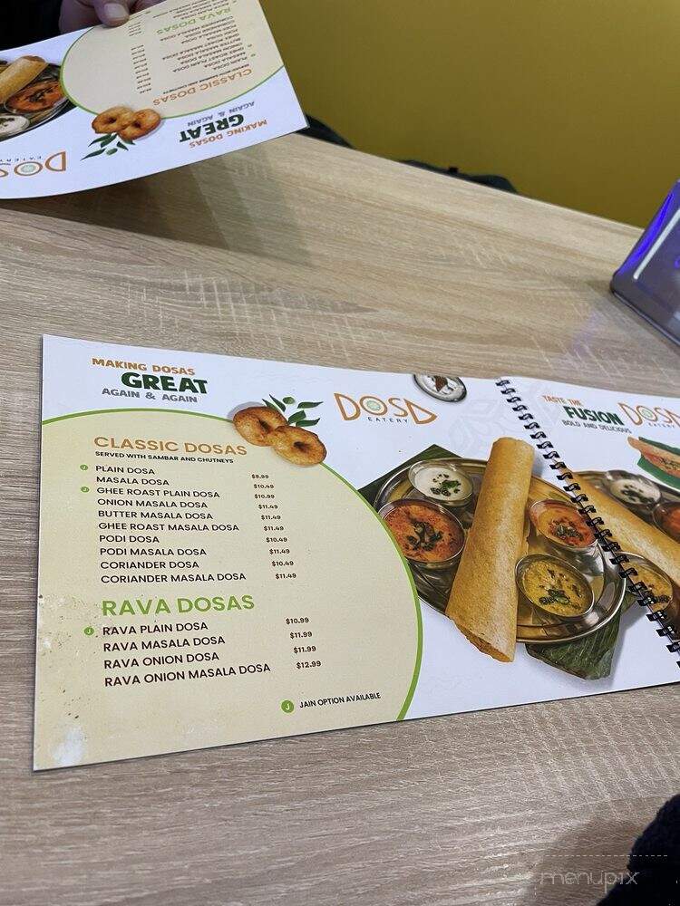 Dosa Eatery - Woodbridge, ON menu_pic