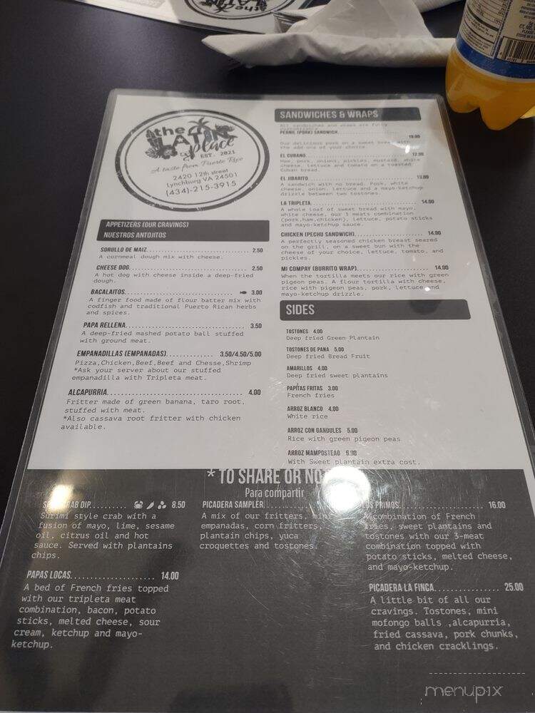 The Latin Place - Lynchburg, VA menu_pic