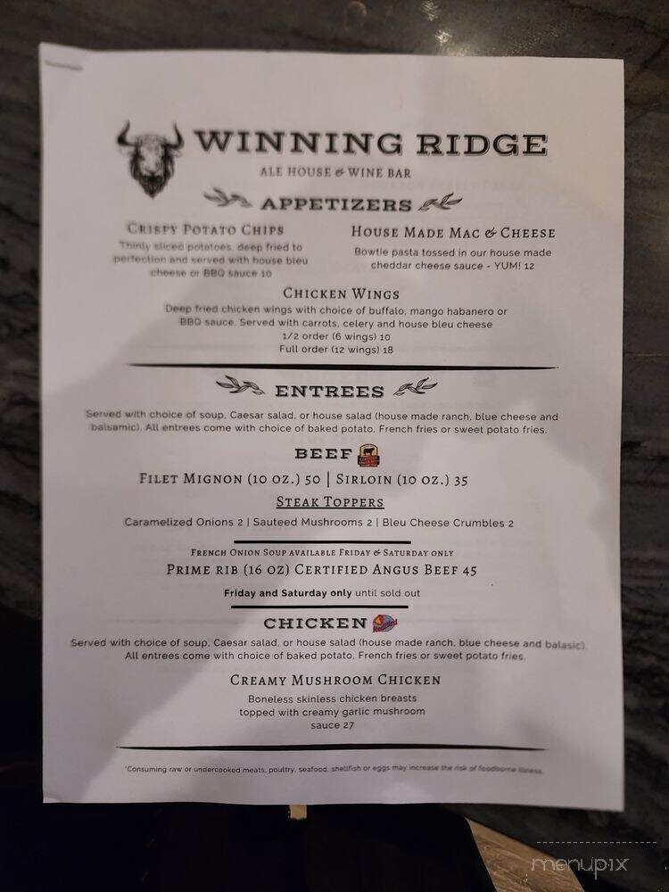 Winning Ridge Ale House & Wine Bar - Philipsburg, MT menu_pic