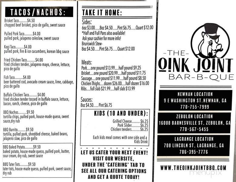 The Oink Joint Barbecue - LaGrange, GA