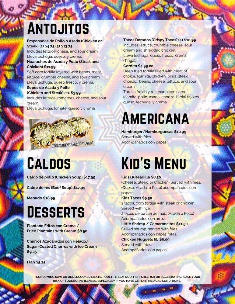 7 Coras - Indianapolis, IN menu_pic