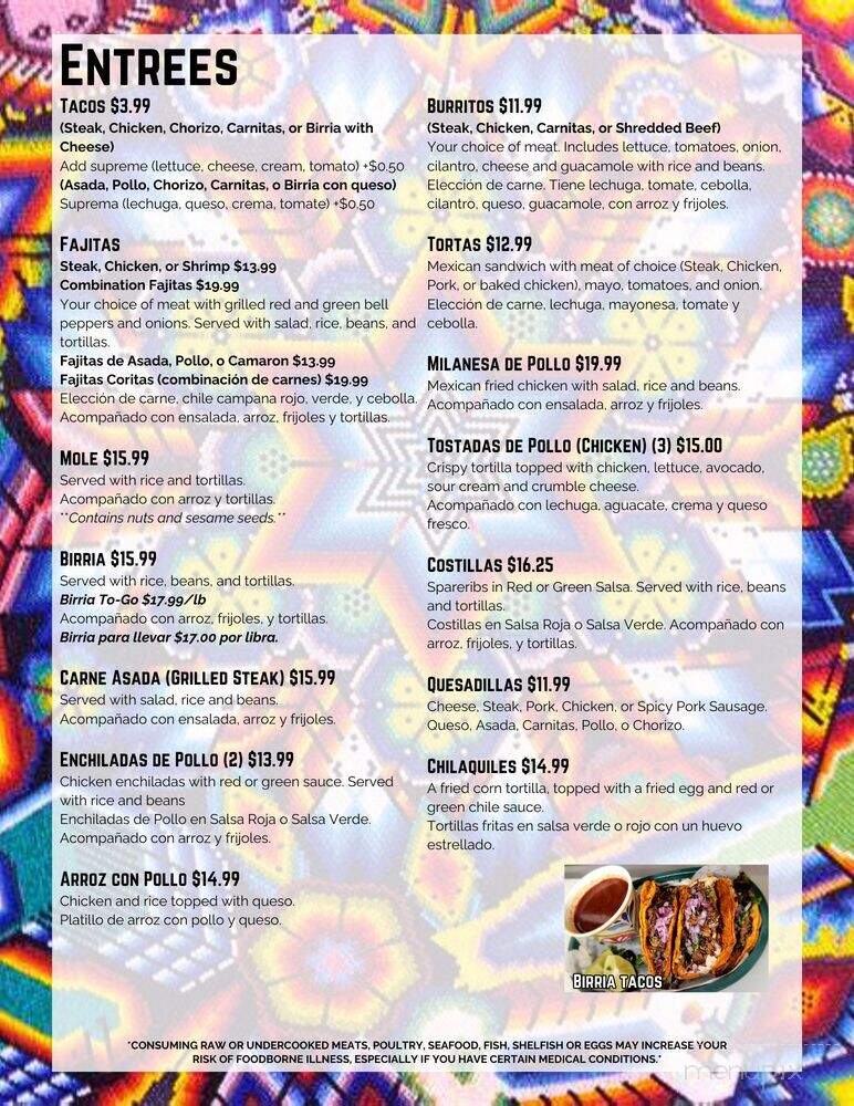 7 Coras - Indianapolis, IN menu_pic