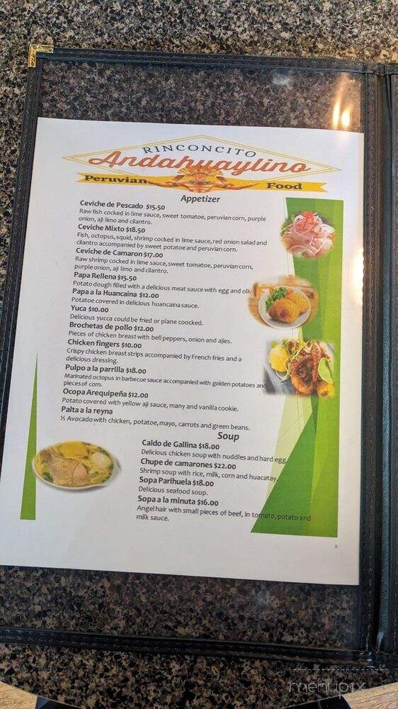 Rinconcito Andahuaylino - Santa Rosa, CA menu_pic
