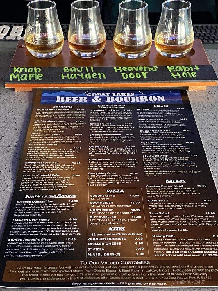 Great Lakes Beer and Bourbon - Palos Park, IL menu_pic