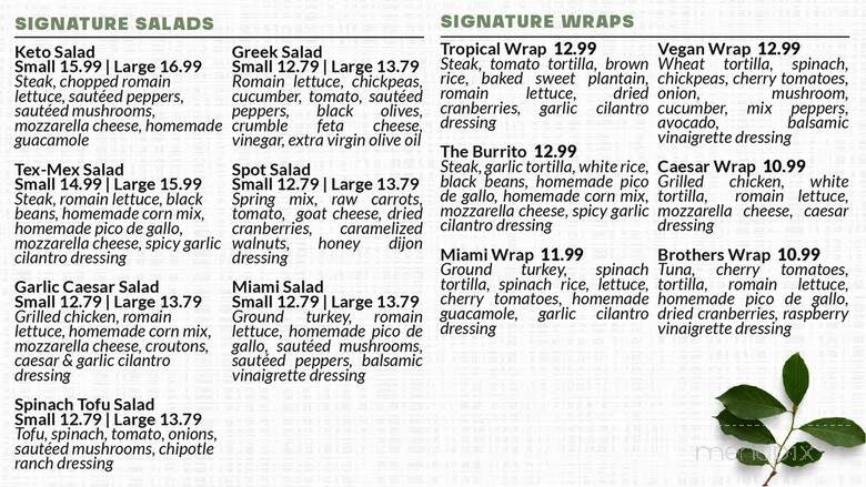 Smoothie Spot - Miami, FL menu_pic