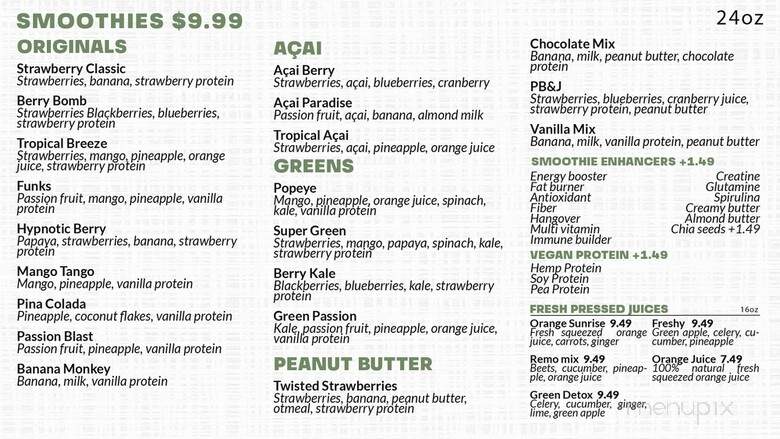 Smoothie Spot - Miami, FL menu_pic