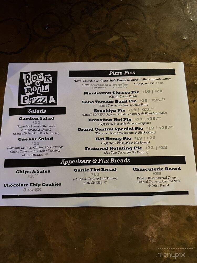 Rock & Roll Pizza - Westlake Village, CA menu_pic