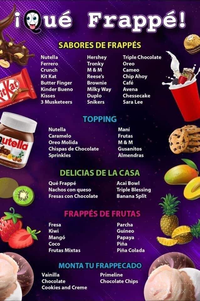 Que Frappe - Springfield, MA menu_pic