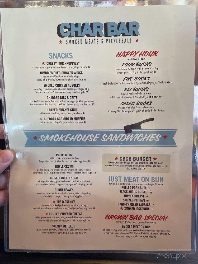 Char Bar - Parkville, MO menu_pic