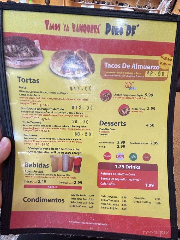 Tacos La Banqueta DF - Mansfield, TX menu_pic
