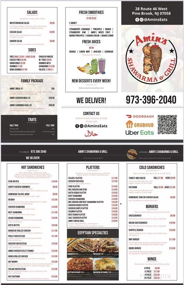 Amin's Shawarma & Grill - Pine Brook, NJ menu_pic