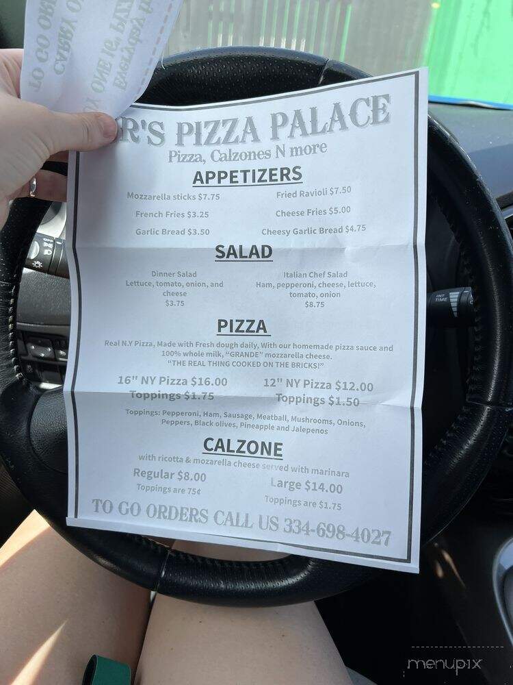 Jr's Pizza Palace - Newton, AL menu_pic