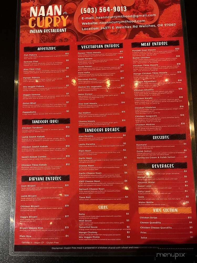 Naan N Curry - Welches, OR menu_pic