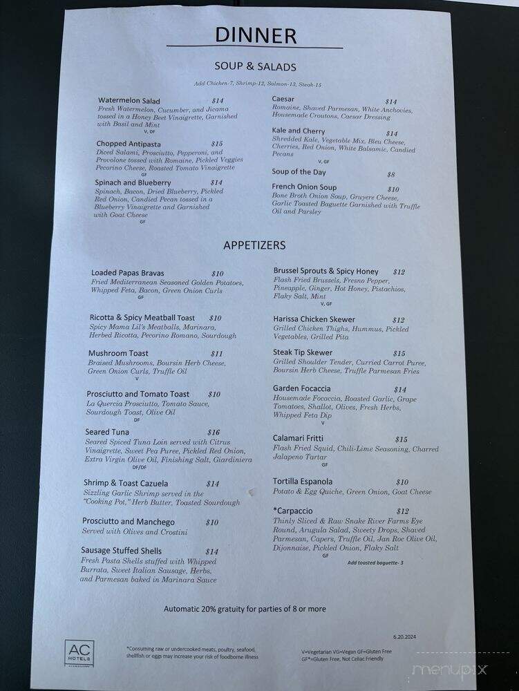 AC Lounge - Vancouver, WA menu_pic