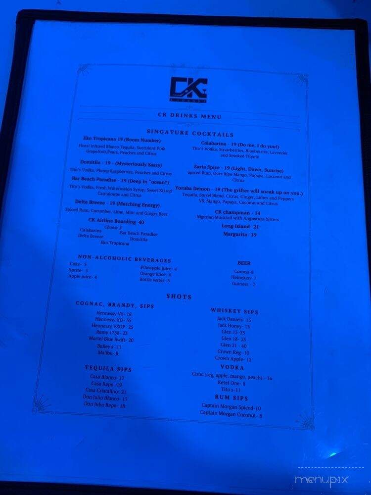 CK & Lounge - Bowie, MD menu_pic