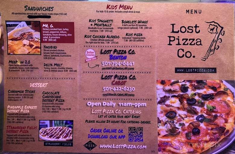 Lost Pizza - Cabot, AR menu_pic