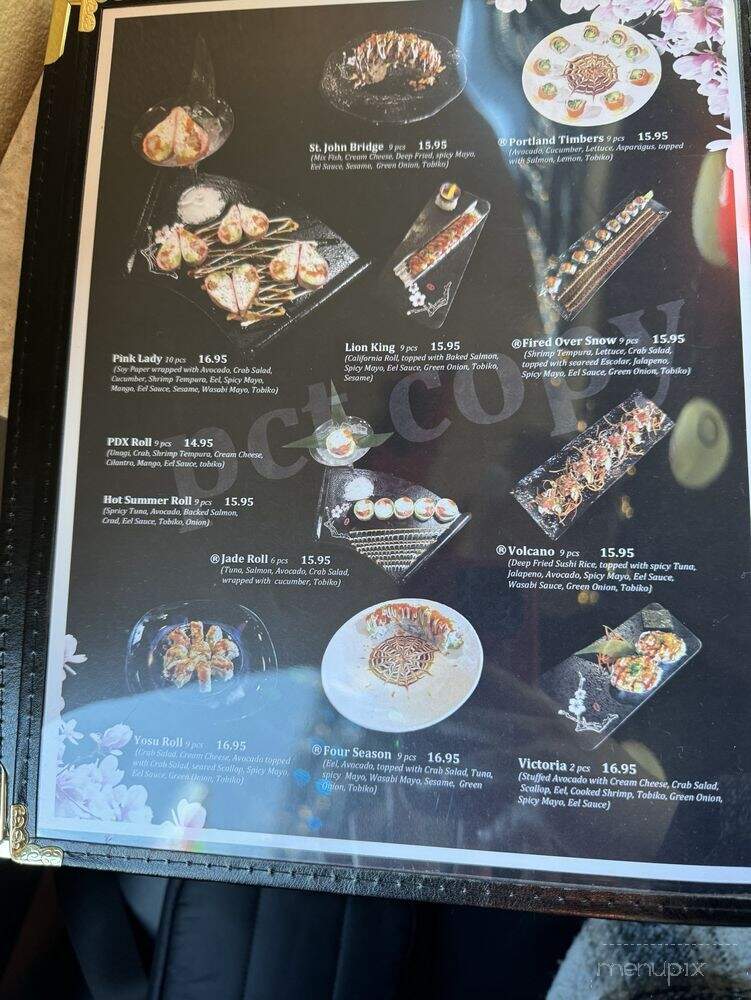 Yosu Sushi - Portland, OR menu_pic