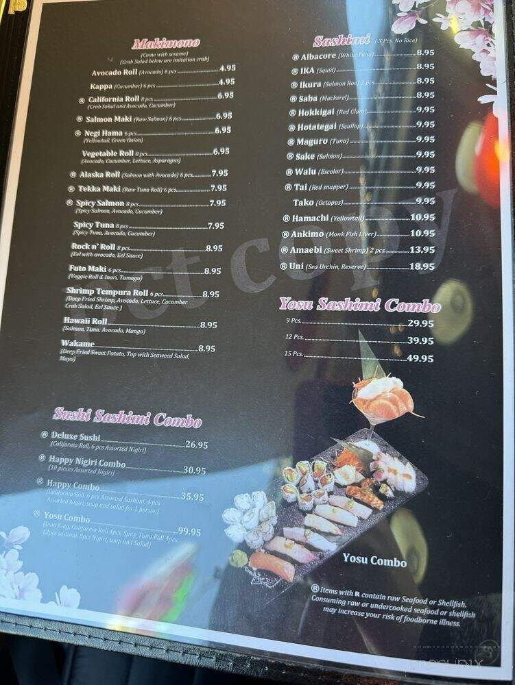 Yosu Sushi - Portland, OR menu_pic