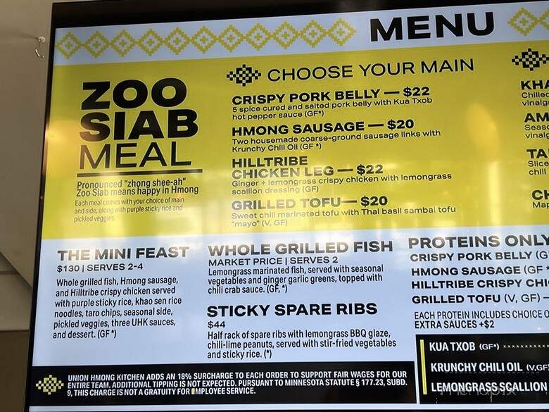 Union Hmong Kitchen - Minneapolis, MN menu_pic