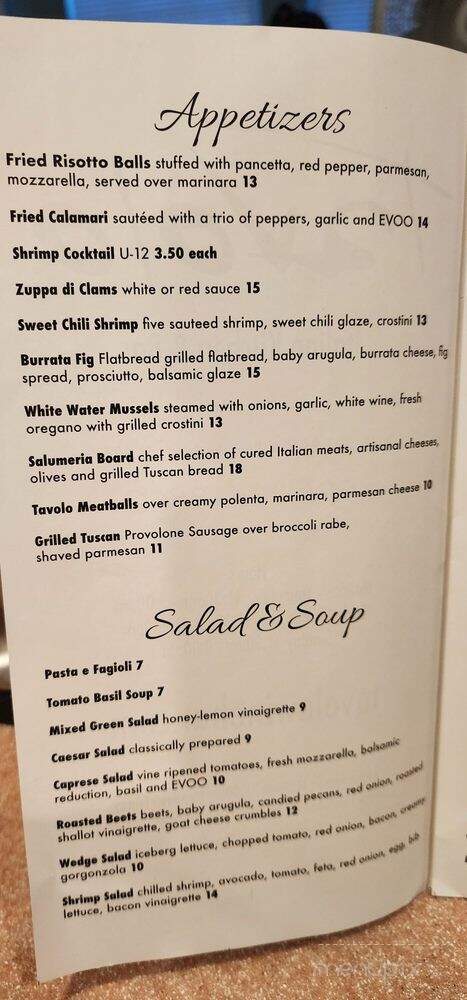 Tavolo Italian Kitchen and Bar - Boynton Beach, FL menu_pic
