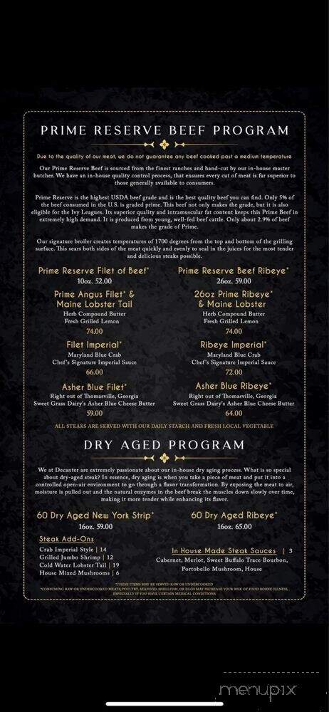 Decanter - Albany, GA menu_pic