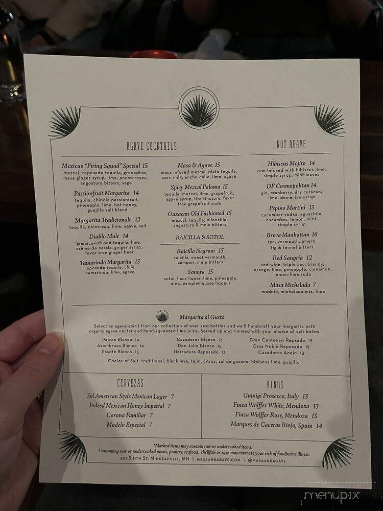 Masa & Agave - Minneapolis, MN menu_pic