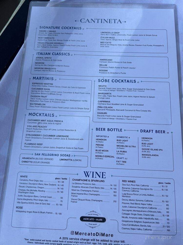 Mercato Di Mare - Miami Beach, FL menu_pic