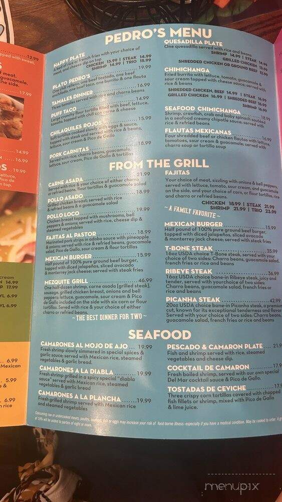 Pedro's Tacos & Tequila - Pace, FL menu_pic