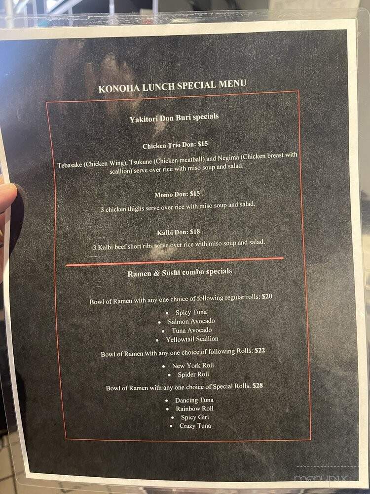 Konoha Yakitori - Brooklyn, NY menu_pic