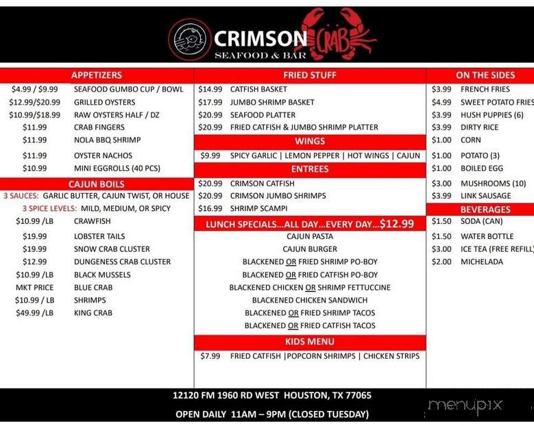 Crimson Crab - Houston, TX menu_pic