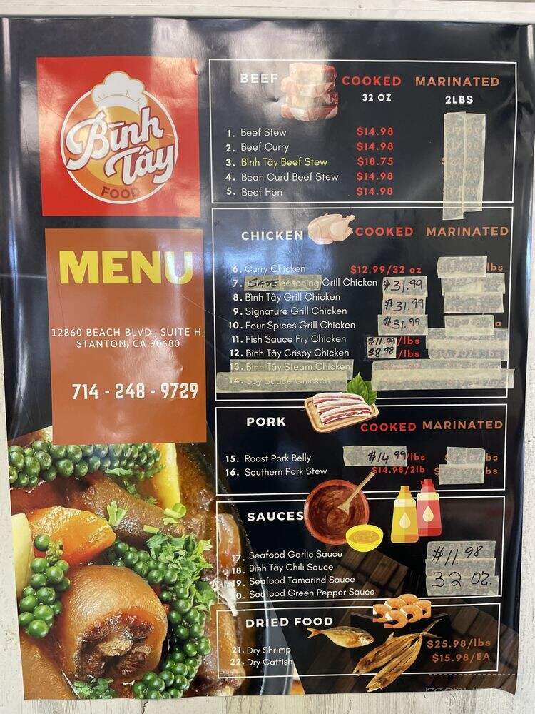 Binh Tay Food - Stanton, CA menu_pic