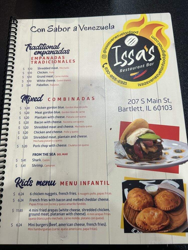 Issa's Venezuelan Restaurant - Bartlett, IL menu_pic