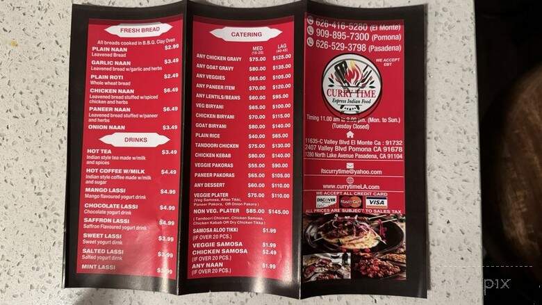 Curry Time - Pasadena, CA menu_pic
