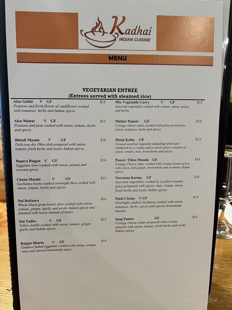 Kadhai Indian Cuisine - Monroe, WA menu_pic