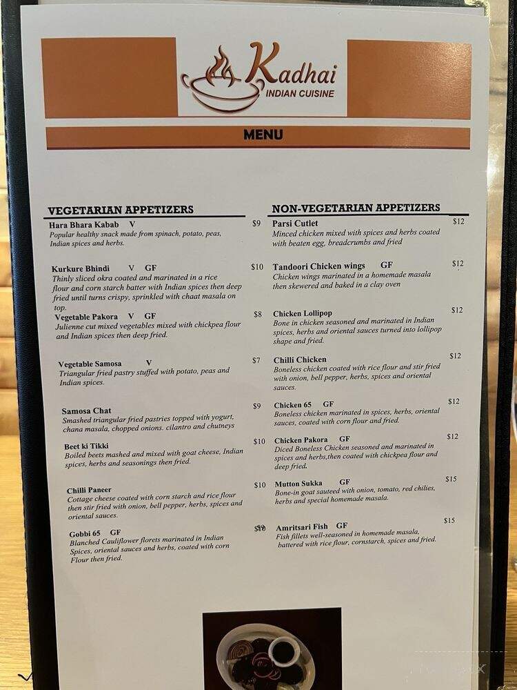 Kadhai Indian Cuisine - Monroe, WA menu_pic