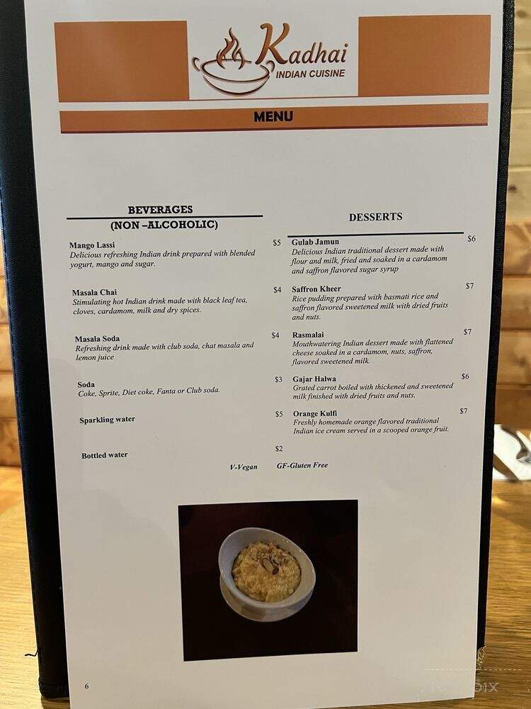 Kadhai Indian Cuisine - Monroe, WA menu_pic