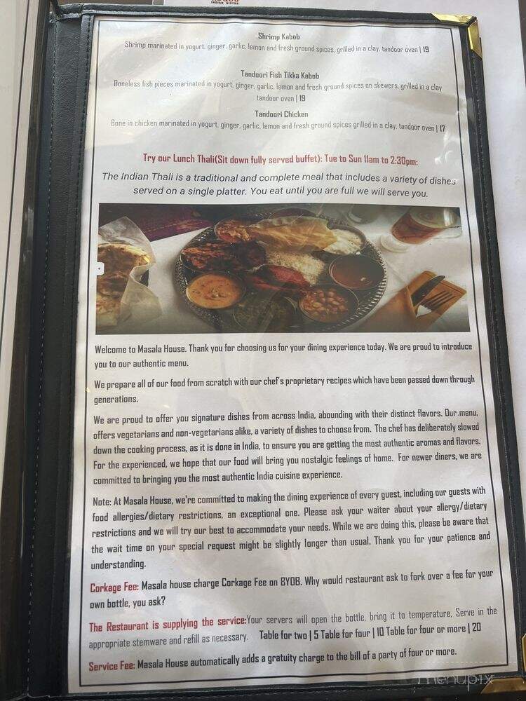 Masala House Indian Bistro - Washington, PA menu_pic