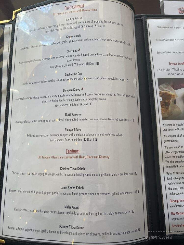 Masala House Indian Bistro - Washington, PA menu_pic
