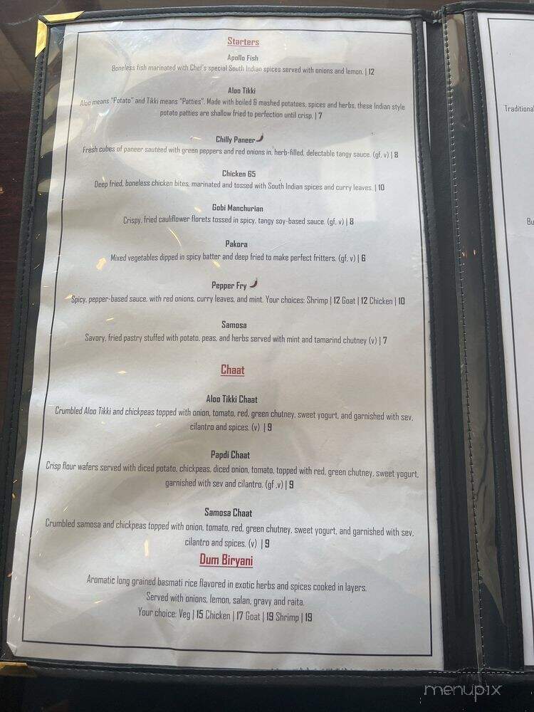 Masala House Indian Bistro - Washington, PA menu_pic