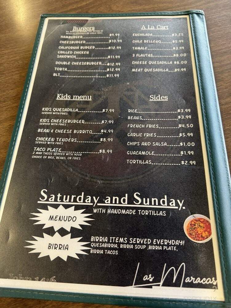 Las Maracas Mexican Restaurant - Woodland, CA menu_pic