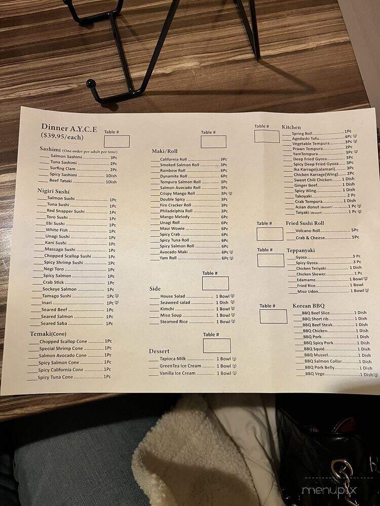 Tatsu Sushi - Edmonton, AB menu_pic