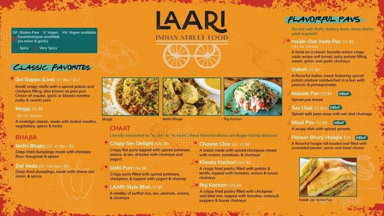 Laari Indian Street Food - Andalusia, PA menu_pic