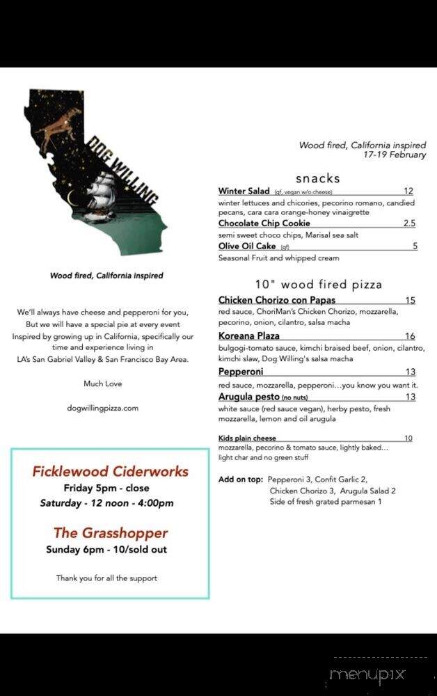 Dog Willing Pizza - Long Beach, CA menu_pic