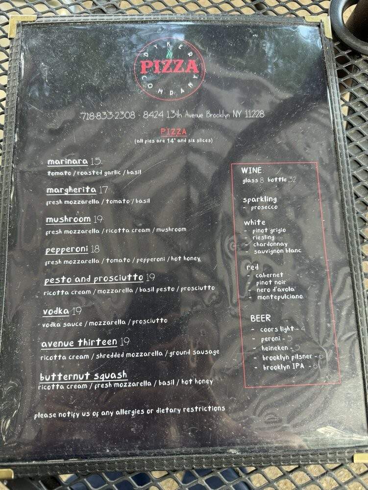 Apizza - Brooklyn, NY menu_pic