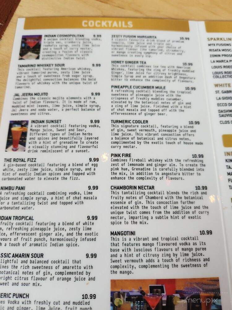 Turmeric Indian Cafe & Bar - Milwaukee, WI menu_pic