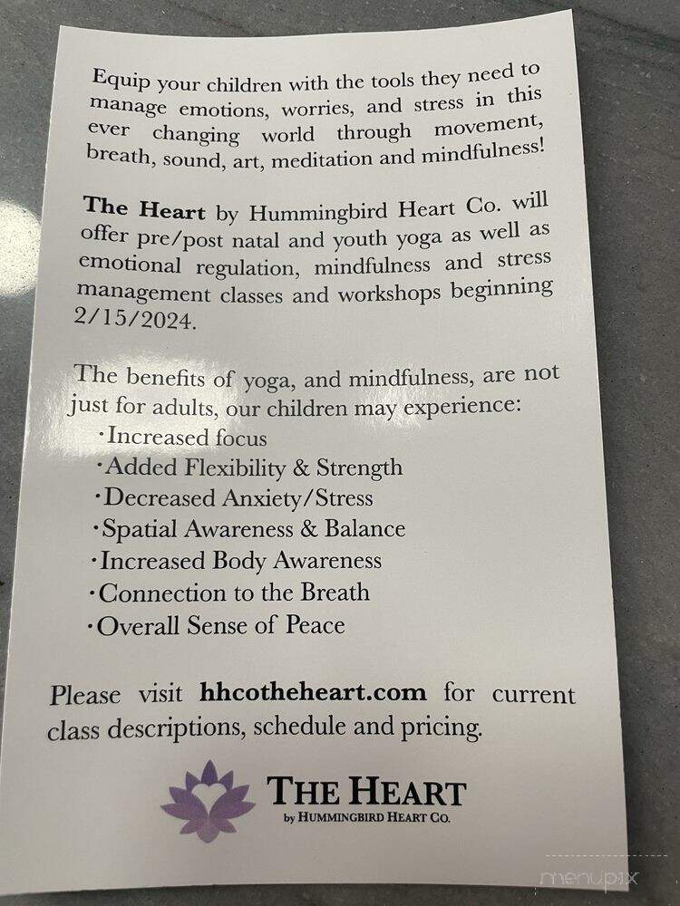 Hummingbird Heart - Long Beach, CA menu_pic