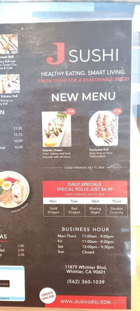 J Sushi Whittier - Whittier, CA menu_pic