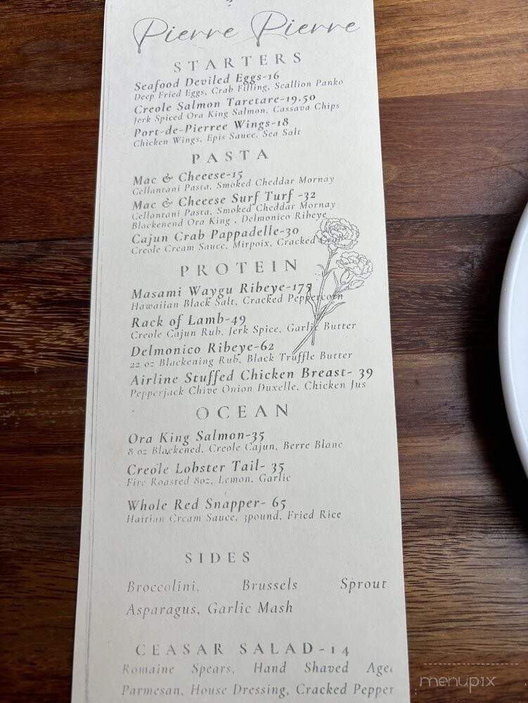 Pierre Pierre - Oakland, CA menu_pic